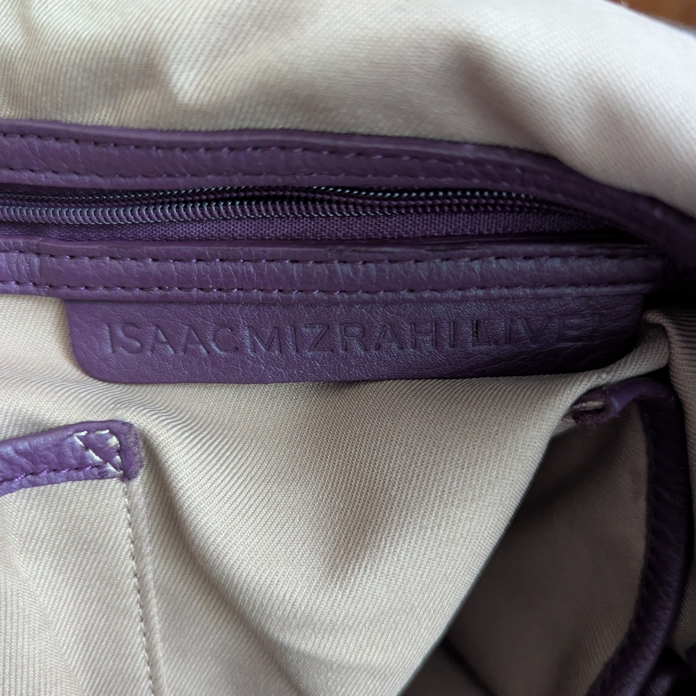 Isaac Mizrahi Purple Shoulder Bag with Slouchy Design - Picture 9 of 11